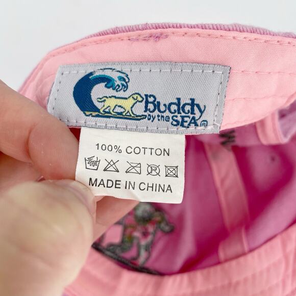 Dog Ocean Beach Sun Hat Buddy By The Sea 100% Cotton Pink Myrtle Beach - Picture 4 of 6